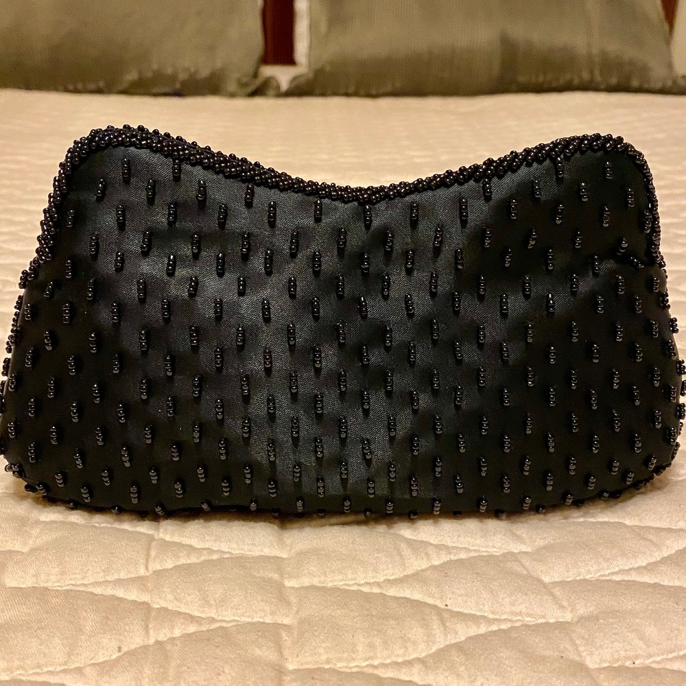 Apt. 9 Black Satin and Beaded Evening Purse